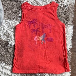 🦓 Cat & Jack Red Tank Top with Zebra and Palm Print